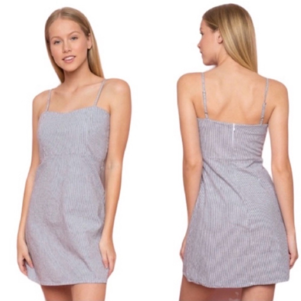 Brandy Melville Navy and White Striped Mini Dress